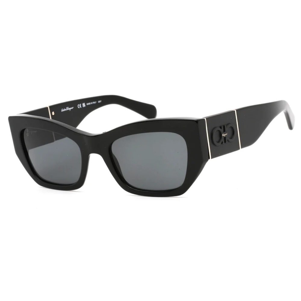 Salvatore Ferragamo Black Monochromatic Sunglasses, New & Authentic